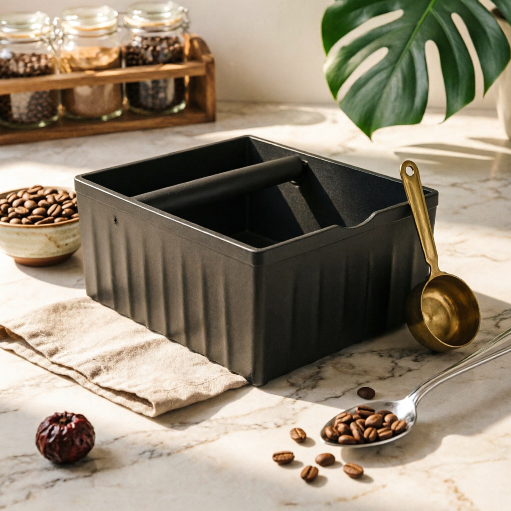 Coffee Knock Box - Espresso Knock Box Rectangular Coffee Grounds
