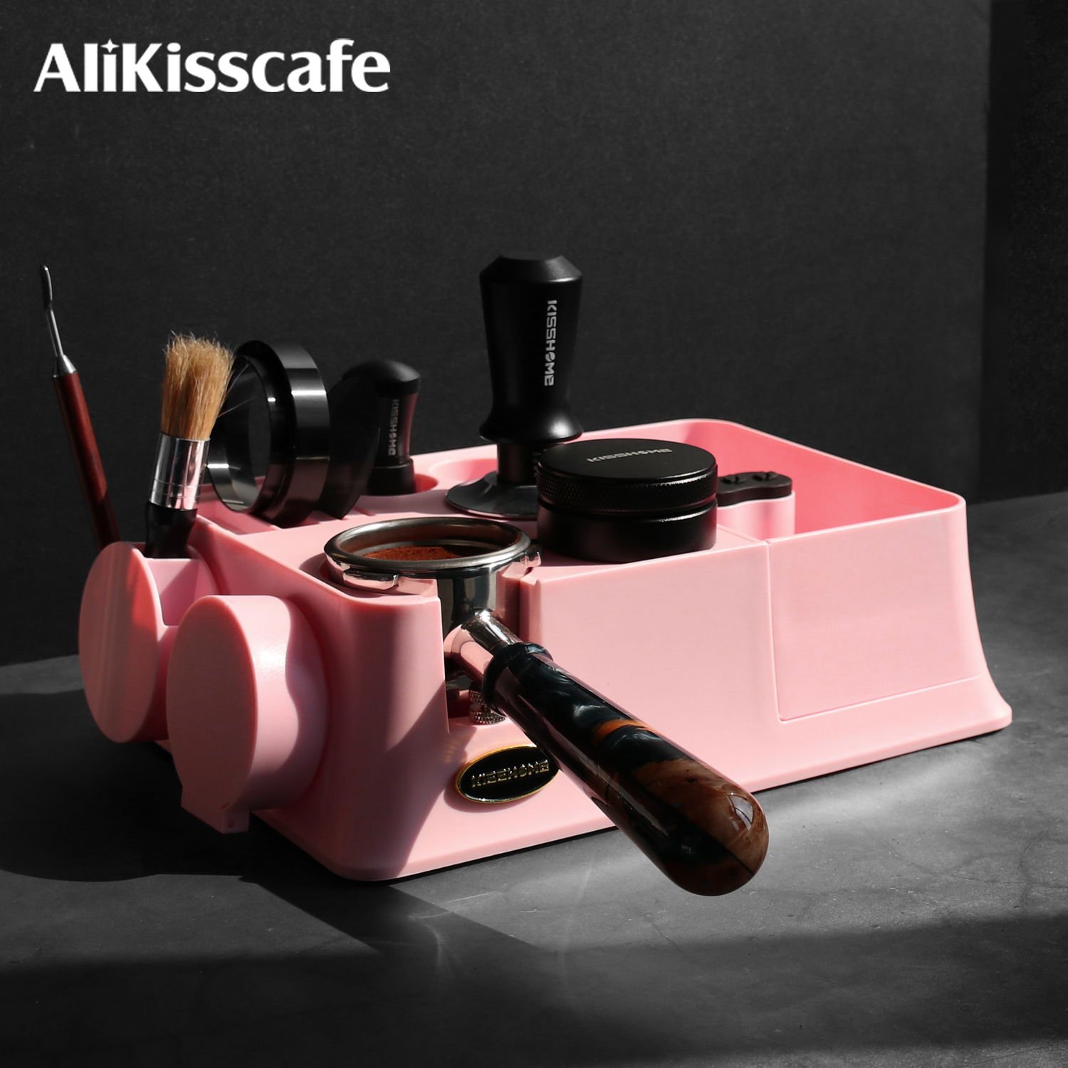 Coffee Knock Box - AliKisscafe Coffee Tamper Station Portafilter Holder