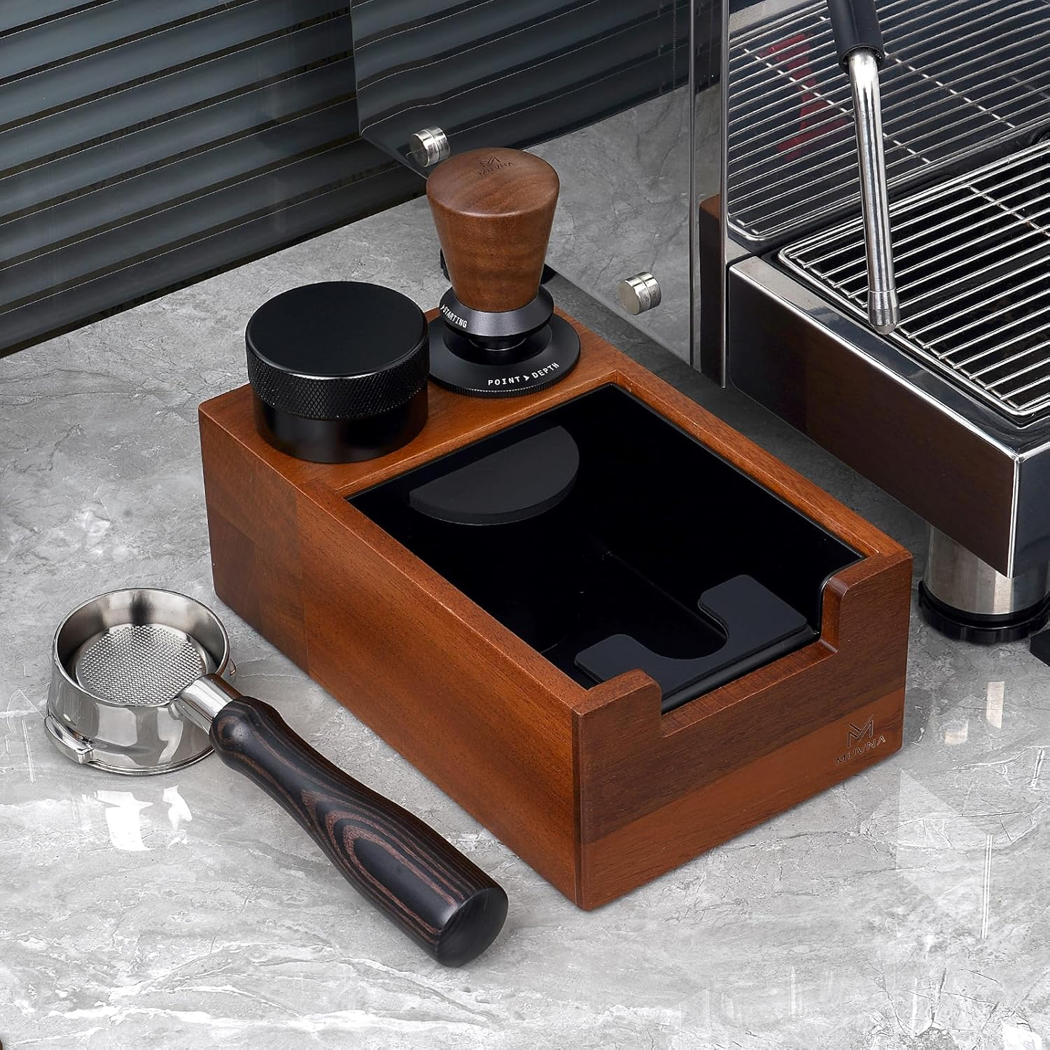 Coffee Knock Box - MUVNA Espresso Knock Box, Coffee Organizer