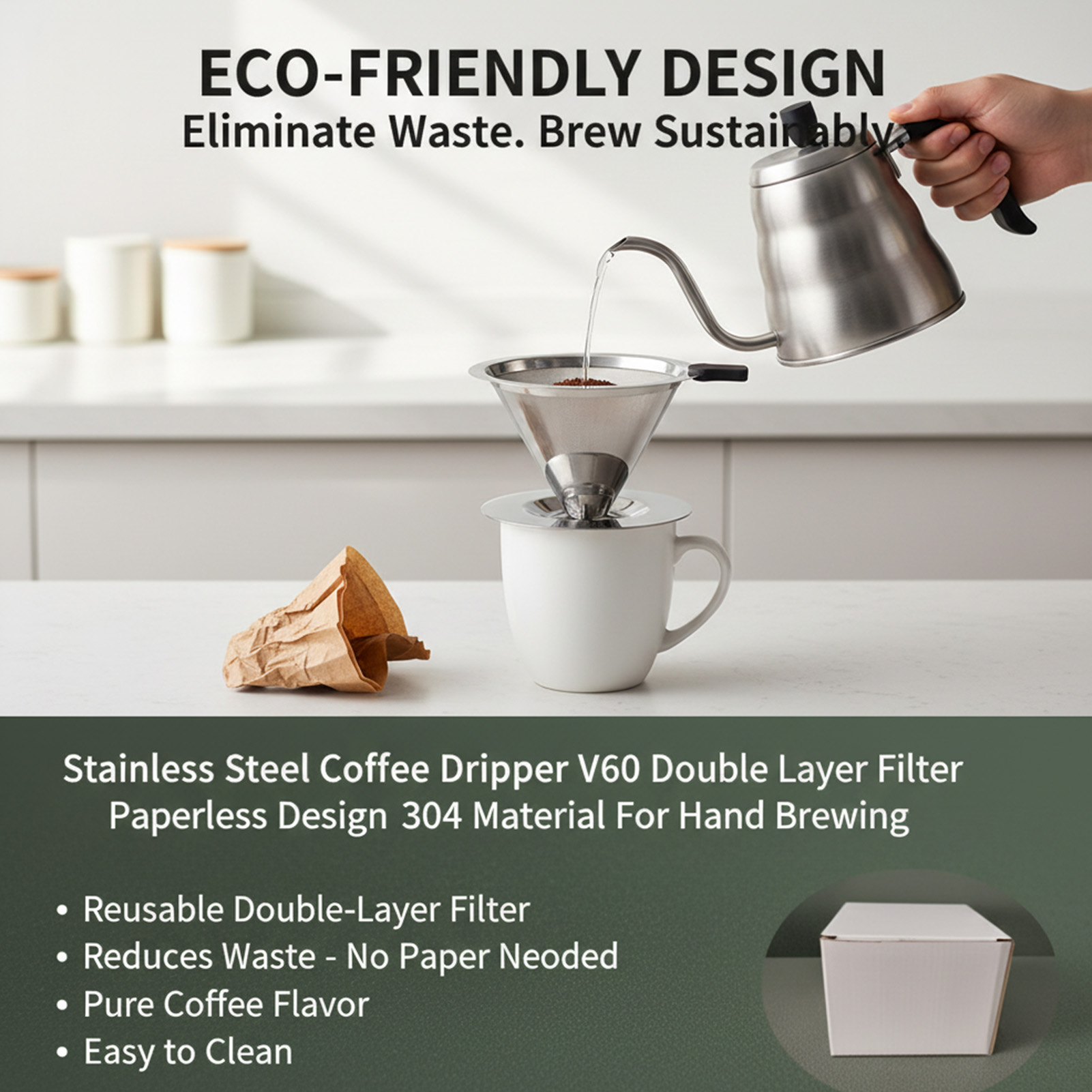 V60 Stainless Steel Coffee Fil - Coffee Equipment V60 recensie en prijs